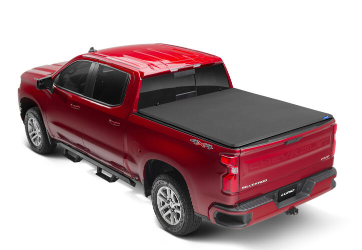 95889 - LUND Genesis Elite Tri-Fold - Fits 2005-2021 Nissan Frontier  (with factory side bed rail caps only) 6' 1"