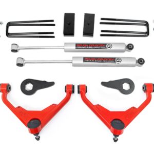 859830RED - Rough Country 3 Inch Lift Kit - Fits FK/FF Code Chevrolet/GMC Sierra/Silverado 2500 HD Suburban/Yukon XL 2500 2001-2010