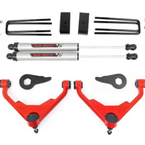859870RED - Rough Country 3 Inch Lift Kit - Fits V2 FK/FF - Fits Chevrolet/GMC Sierra/Silverado 2500 HD Suburban/Yukon XL 2500 2001-2010