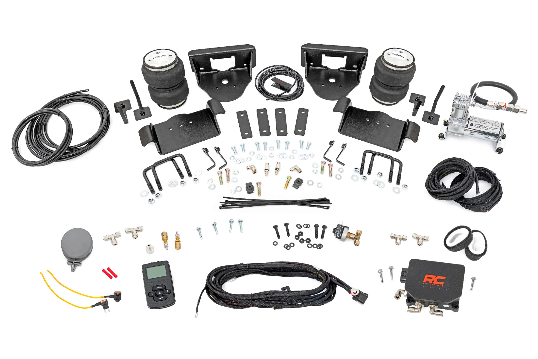 10008WC - Rough Country Air Spring Kit w/compressor - Fits Wireless Controller 0-6" Lifts - Fits Ford F-150 04-2014