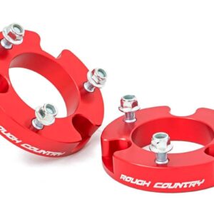 744RED - Rough Country 2 Inch Leveling Kit - Fits Aluminum Red - Fits Toyota Tacoma 2WD/4WD 2005-2023