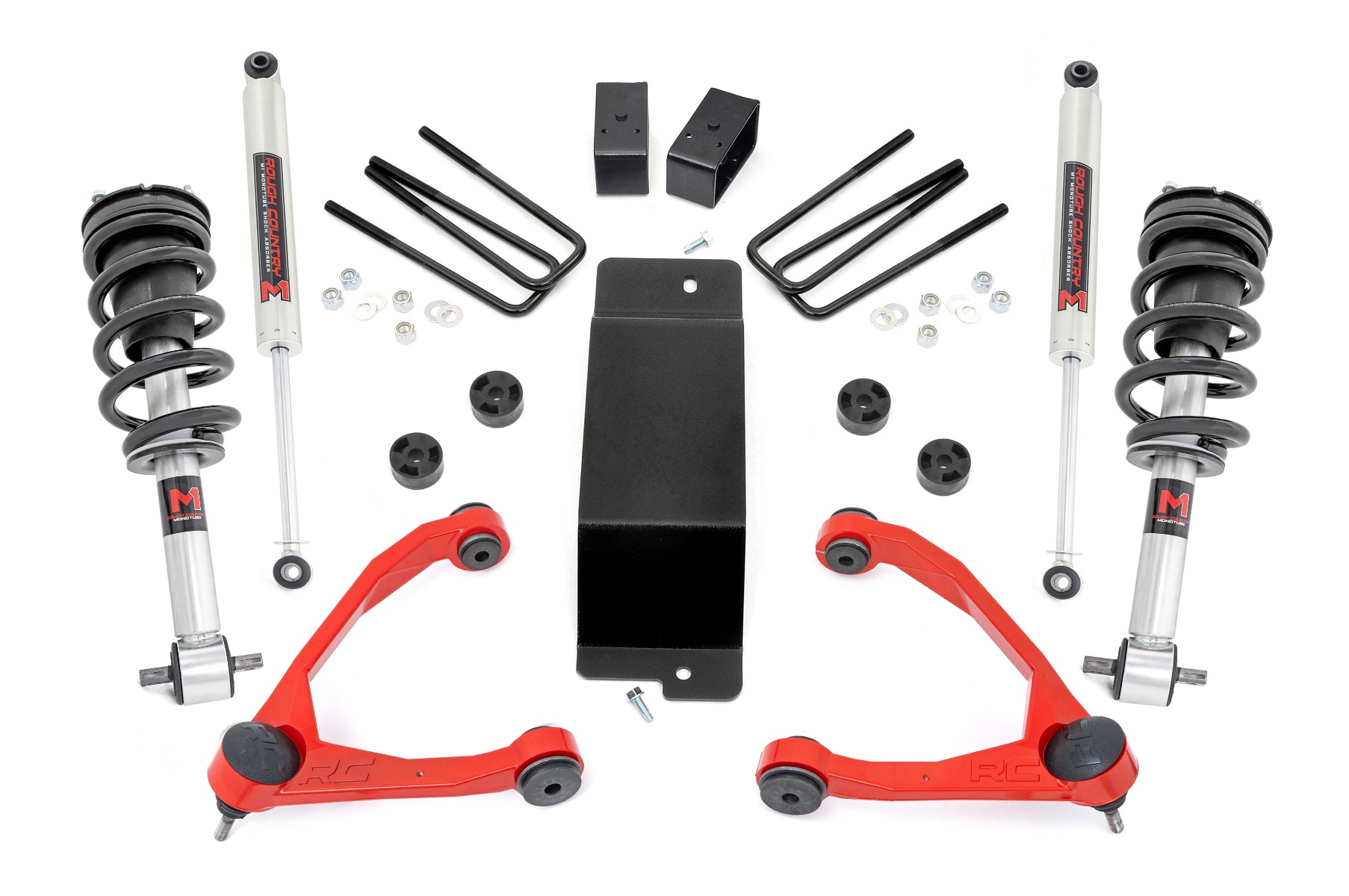 19440RED - Rough Country 3.5 Inch Lift Kit - Fits Forged UCA M1 Strut - Fits | Chevrolet/GMC 1500 2014-2016