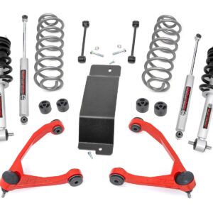 19332RED - Rough Country 3.5 Inch Lift Kit - Fits N3 Struts Forged UCAs RED - Fits Chevrolet/GMC SUV 1500 2WD/4WD 2007-2020