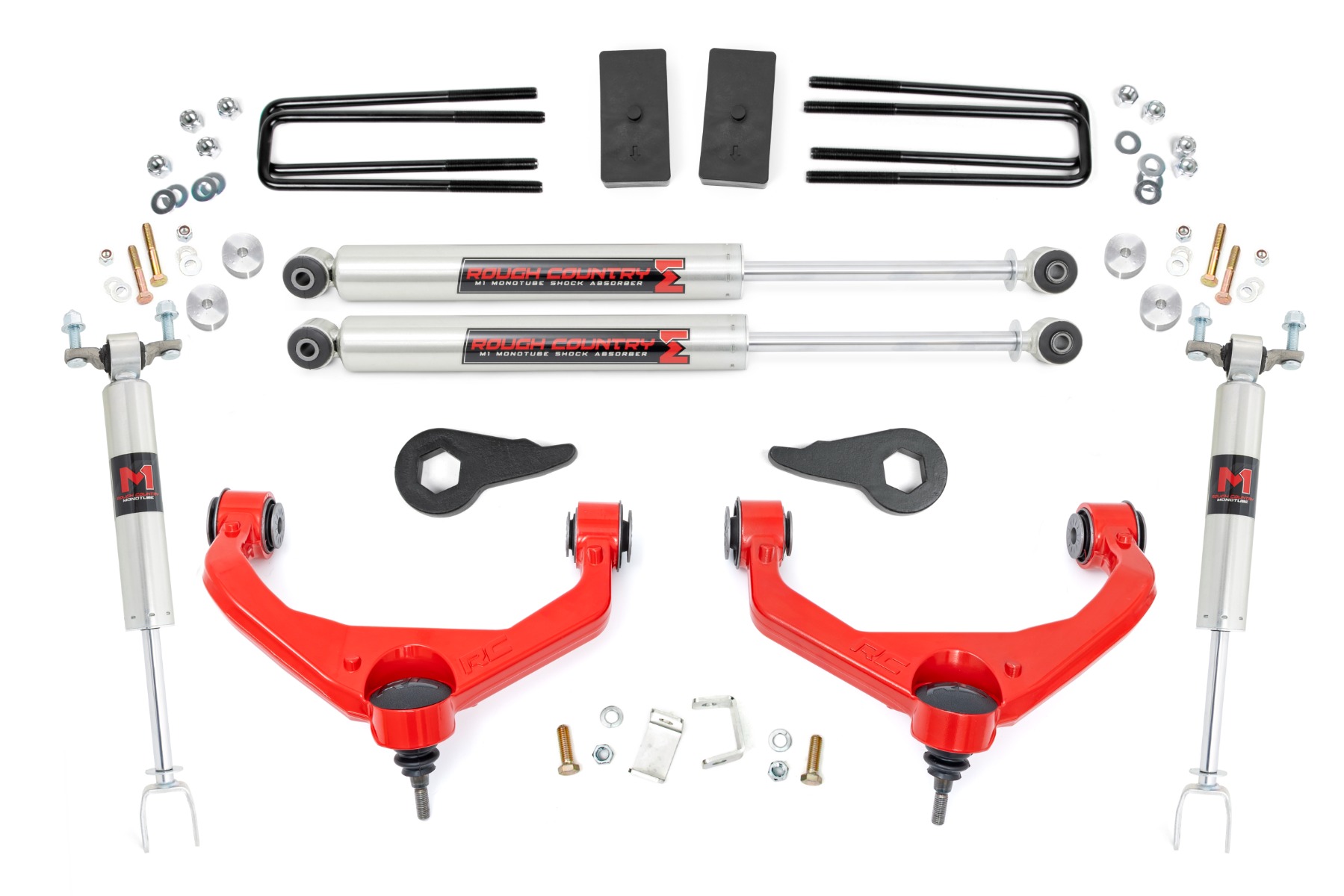 97540RED - Rough Country 3.5 Inch Lift Kit - Fits M1 w/ Overloads - Fits Chevrolet/GMC 2500HD/3500HD 2011-2019