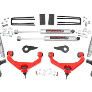 97630RED - Rough Country 3.5 Inch Lift Kit - Fits Knuckle w/ Overloads - Fits Chevrolet/GMC 2500HD/3500HD 2011-2019
