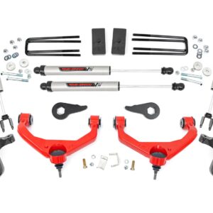 97670RED - Rough Country 3.5 Inch Knuckle Lift Kit - Fits V2 w/ Overloads - Fits Chevrolet/GMC 2500HD/3500HD 2011-2019