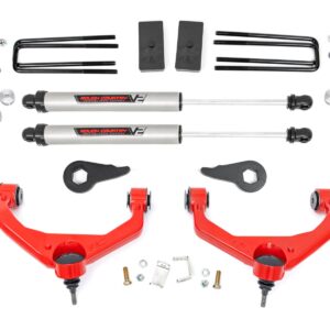 97570RED - Rough Country 3.5 Inch Lift Kit - Fits V2 w/ Overloads - Fits Chevrolet/GMC 2500HD/3500HD 2011-2019
