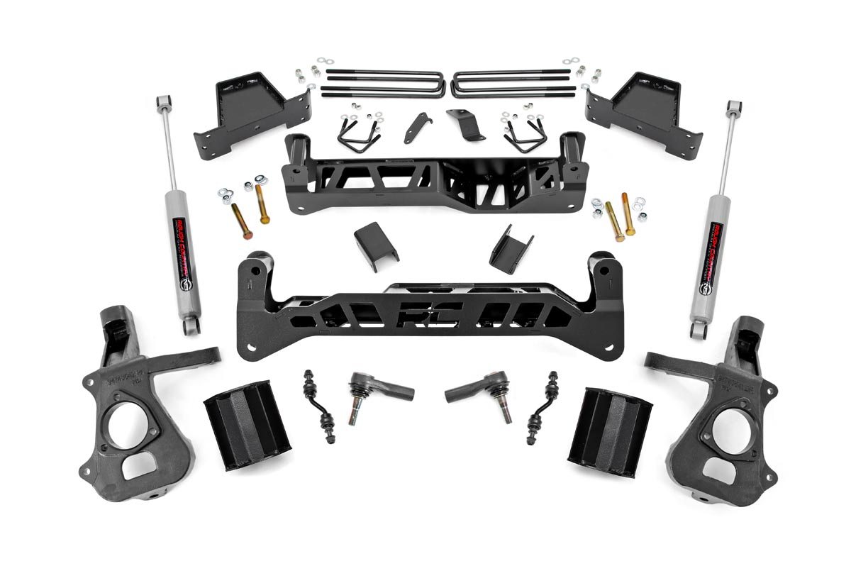 23732 - Rough Country 7 Inch Lift Kit - Fits Cast Steel Chevrolet/GMC 1500 2WD 2014-2018 & Classic