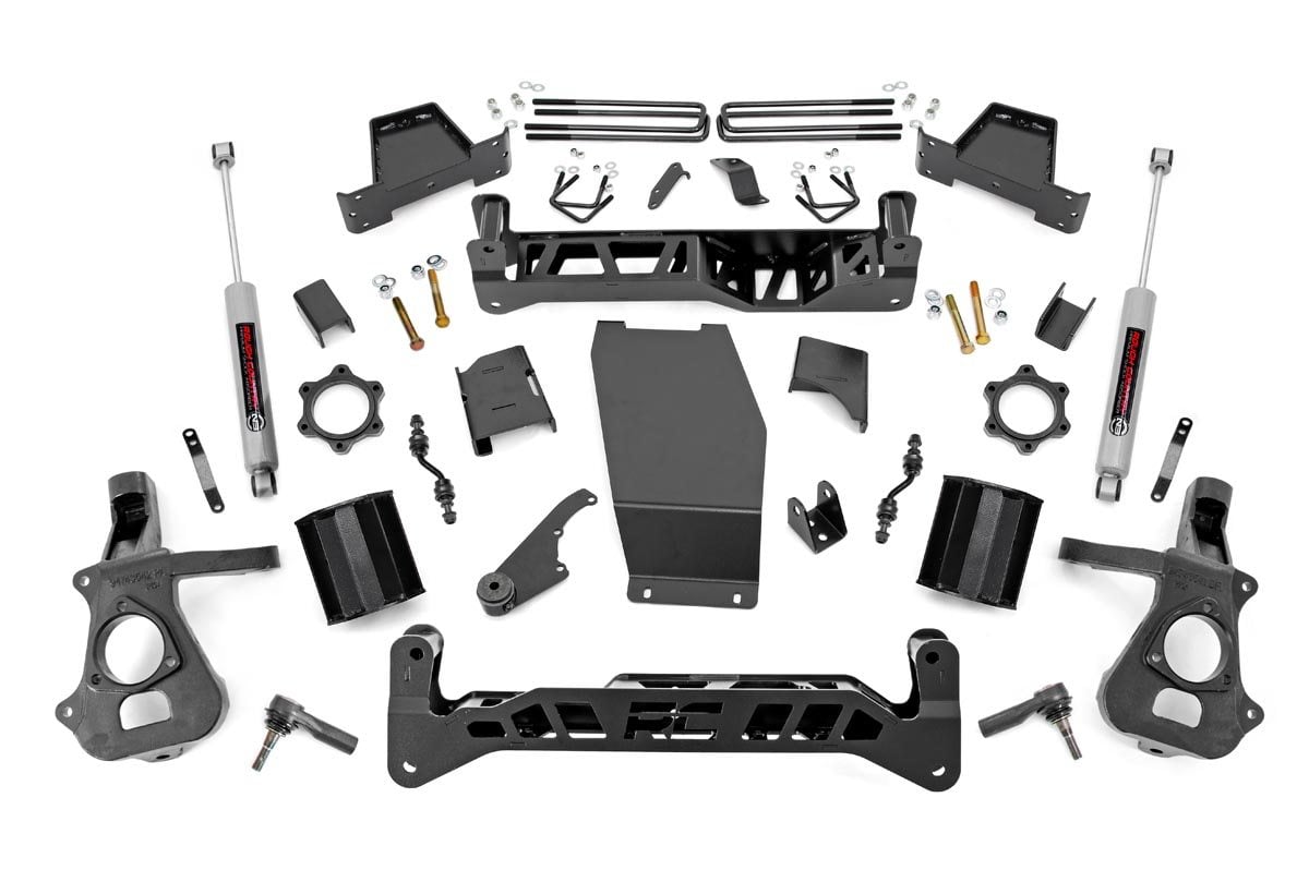 22832 - Rough Country 7 Inch Lift Kit - Fits Cast Steel Chevrolet/GMC 1500 4WD 2014-2018 & Classic