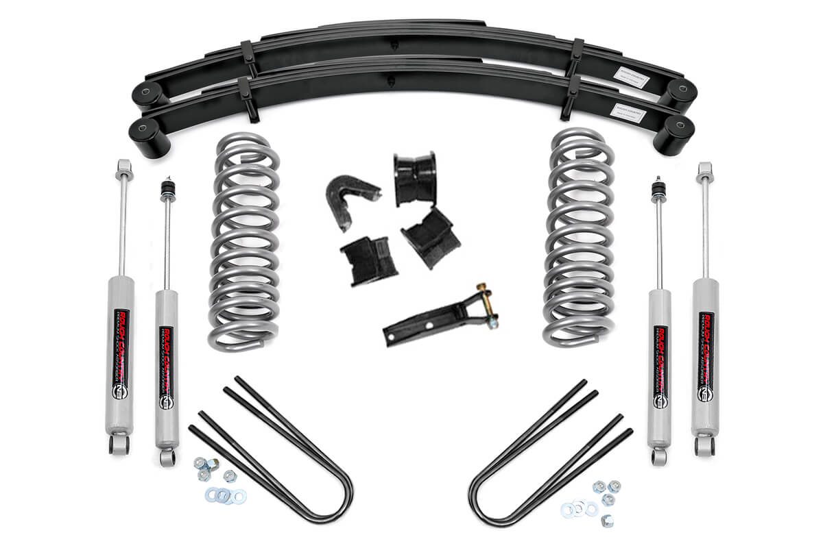 500-77-79.20 - Rough Country 4 Inch Lift Kit - Fits Rear Springs Ford F-100/F-150 4WD 201977-201979