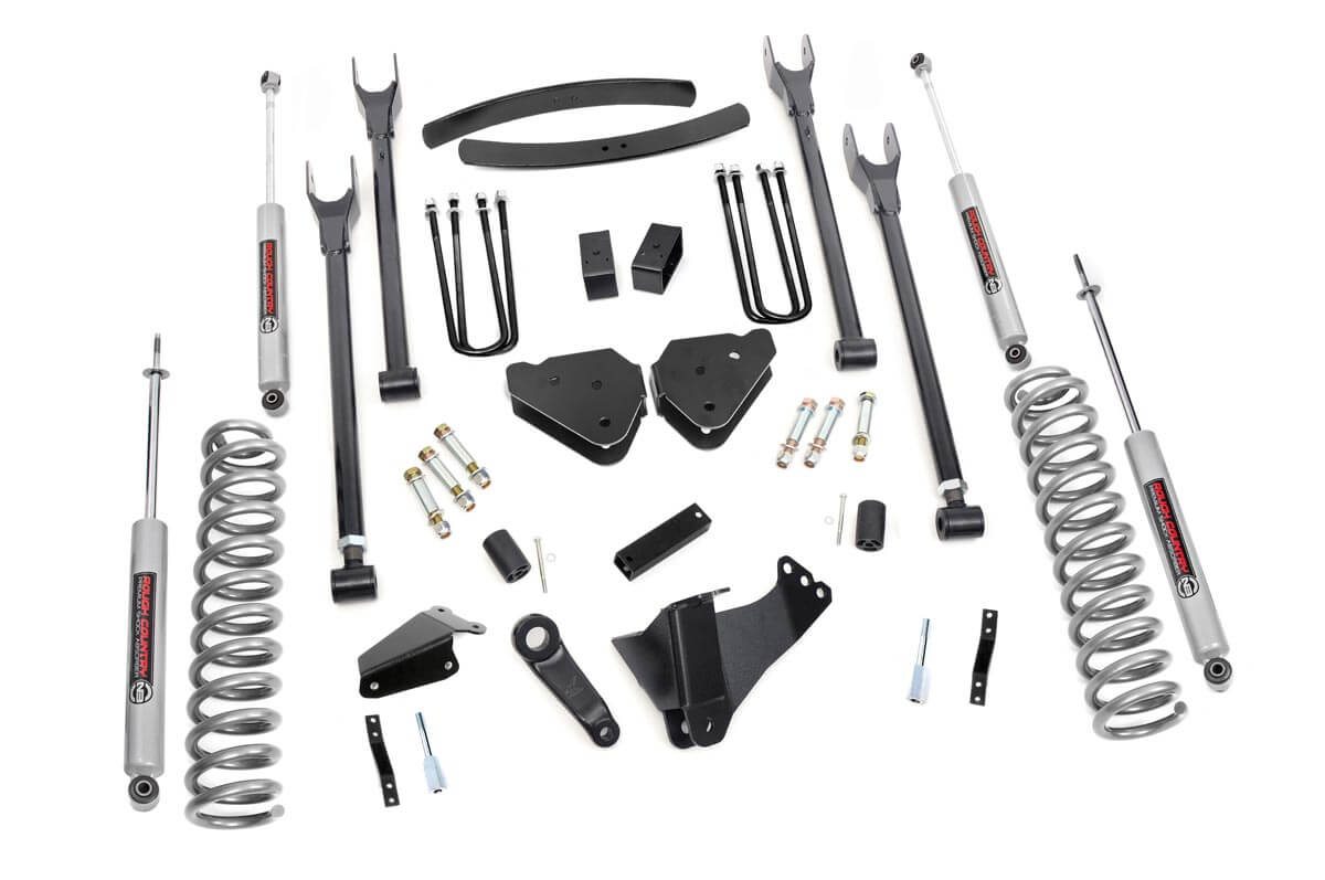 579.20 - Rough Country 6 Inch Lift Kit - Fits Diesel 4 Link - Fits No OVLDS - Fits Ford F-20260/F-350 Super Duty 05-07