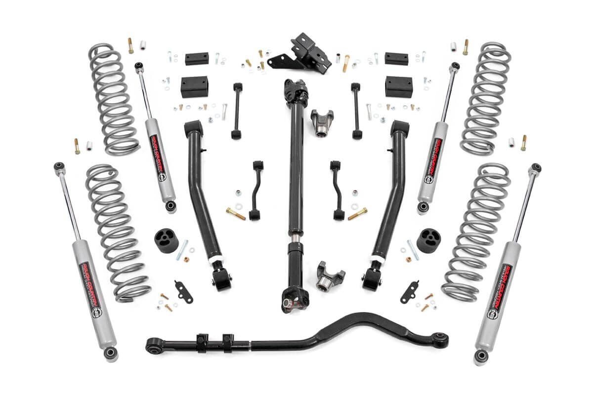 91630 - Rough Country 3.5 Inch Lift Kit - Fits Adj Lower FR D/S - Fits Jeep Wrangler Unlimited 4WD 2024-2026