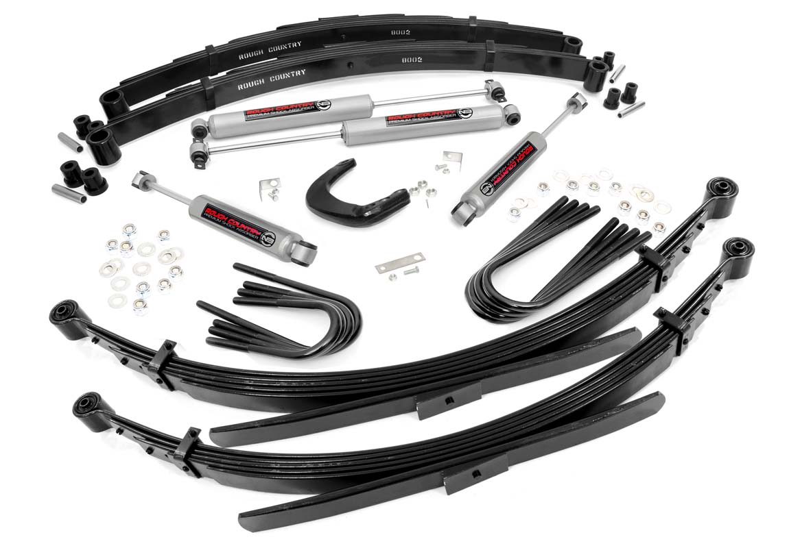 19630 - Rough Country 4 Inch Lift Kit - Fits 52 Inch Rear Springs Chevrolet/GMC 3/4-Ton Suburban/C25/K25 Truck 73-76
