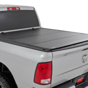 49319550 - Rough Country Hard Tri-Fold Flip Up Bed Cover - Fits 5'7" Bed Dodge/Ram 1500 2WD/4WD 2010-2018 & Classic