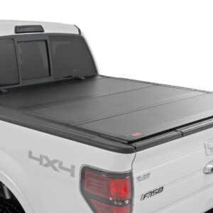 49214550 - Rough Country Hard Tri-Fold Flip Up Bed Cover - Fits 5'7" Bed Ford F-150 2WD/4WD 2004-2014