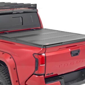 49415551 - Rough Country Hard Tri-Fold Flip Up Bed Cover - Fits 5' Bed Toyota Tacoma 2WD/4WD 2024-2026