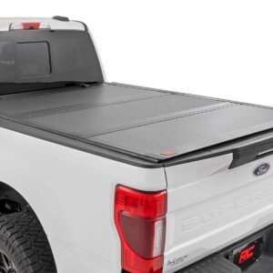 49220651 - Rough Country Hard Tri-Fold Flip Up Bed Cover - Fits 6'10" Bed Ford F-20260/F-350 Super Duty 2017-2026