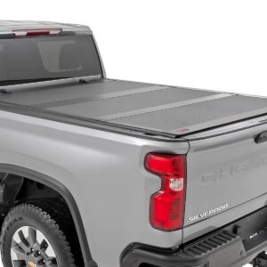49120651 - Rough Country Hard Tri-Fold Flip Up Bed Cover - Fits 6'9" Bed Chevrolet/GMC  Silverado/Sierra 2500HD/3500HD 2020-2026
