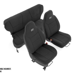 91023 - Rough Country Seat Covers - Fits Detachable Headrest FR & RR Jeep Cherokee XJ 2WD/4WD 97-01