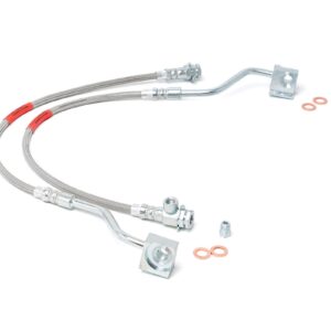 89310S - Rough Country Brake Lines - Fits Stainless FR - Fits 4-6" Lift - Fits Ford Bronco/F-150 4WD 201980-201996