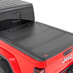 49620500 - Rough Country Hard Tri-Fold Flip Up Bed Cover - Fits 5' Bed Jeep Gladiator JT 4WD 2020-2026