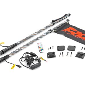 92039 - Rough Country Whip Mount - Fits Bed  4' Multl-Color LED Whip Pair - Fits Honda Talon 1000X-4