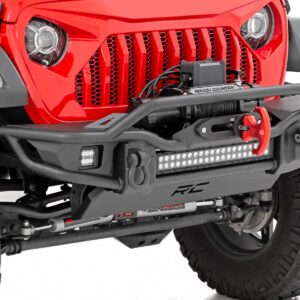 10647 - Rough Country Front Winch Bumper - Fits Tubular Skid Plate - Fits Jeep Gladiator JT/Wrangler JK & JL/Wrangler Unlimited
