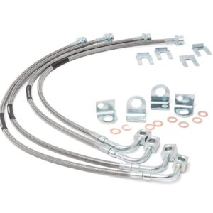 89716 - Rough Country Brake Lines - Fits Stainless FR & RR - Fits 4-6 Inch Lift - Fits Jeep Wrangler JK/Wrangler Unlimited 07-2018