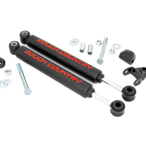 87308 - Rough Country Dual Steering Stabilizer - Fits 2.5-6.5 Inch Lift Jeep Cherokee XJ/Comanche MJ/Wrangler TJ