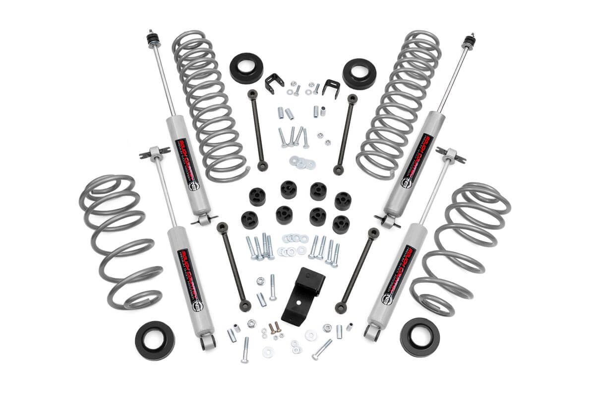 642.20 - Rough Country 3.25 Inch Lift Kit - Fits 6 Cyl Jeep Wrangler TJ 4WD 201997-2002