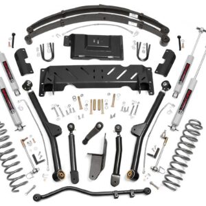 61722 - Rough Country 4.5 Inch Lift Kit - Fits Long Arm RR Leafs - Fits NP242 - Fits Jeep Cherokee XJ 4WD 84-01