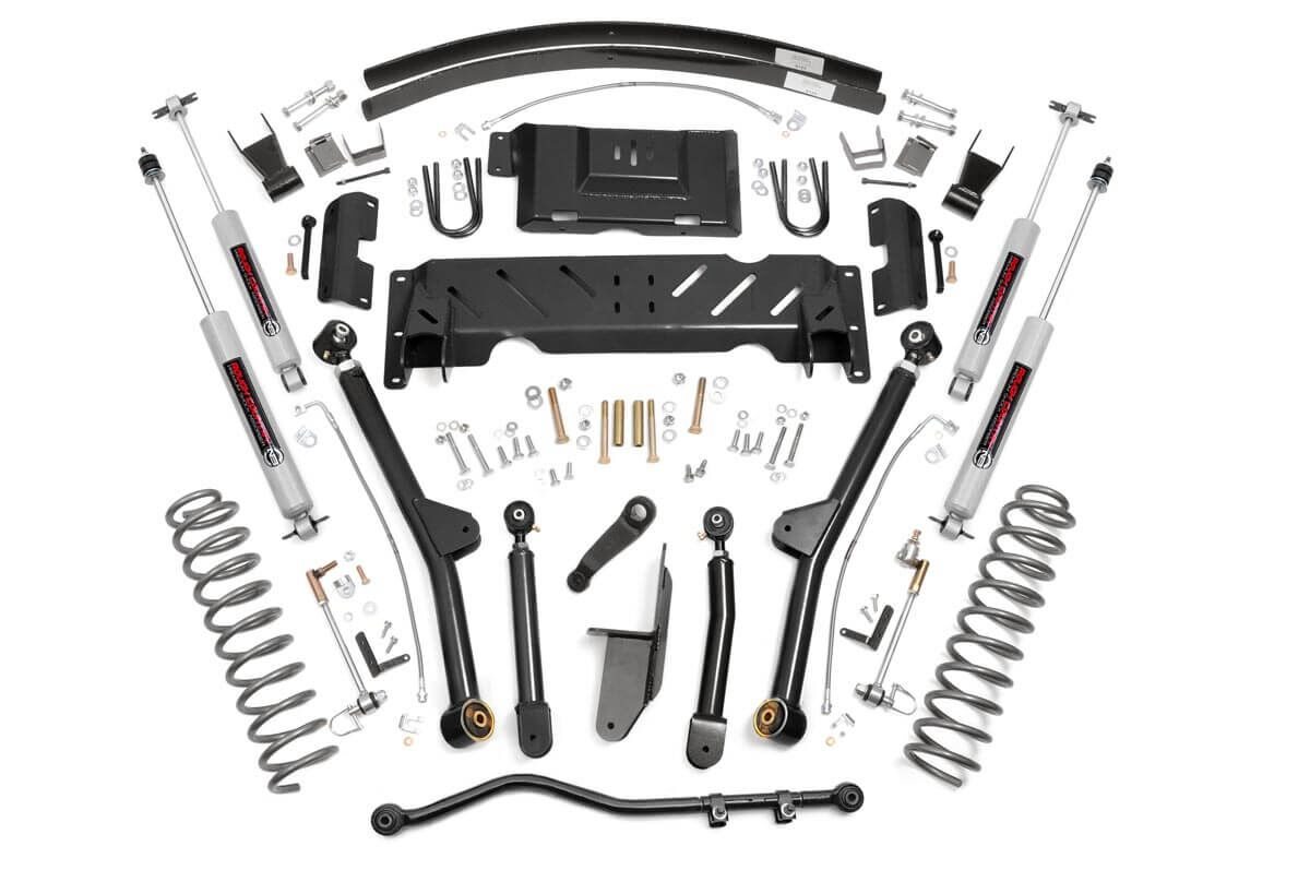 68922 - Rough Country 4.5 Inch Lift Kit - Fits Long Arm RR AAL - Fits NP231 - Fits Jeep Cherokee XJ 4WD 84-01